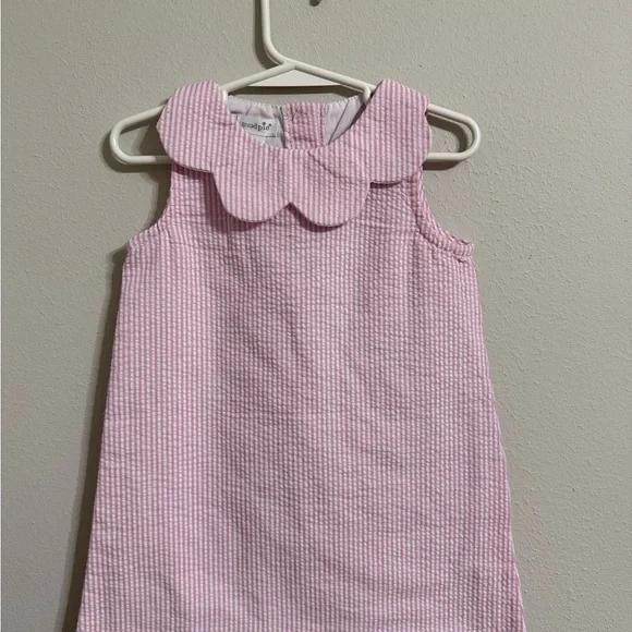 Mud Pie Pink Striped Dress with Collar - Picture 1 of 3
